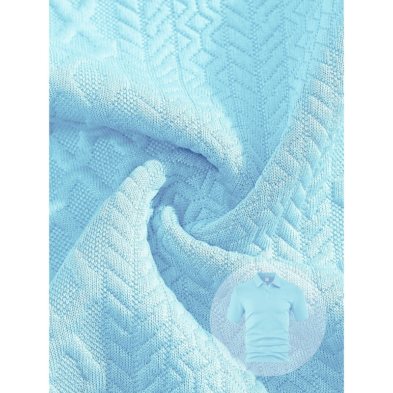 Men’s Diamond Pattern Turn-Down Collar Short Sleeve Top & Drawstring Shorts 2-Piece Set