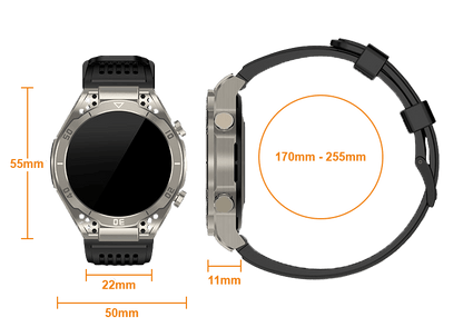 Robuuste ECG Smartwatch met Gezondheidsmeting & Bellen – Hartslag, Bloeddruk, Zuurstof – iOS & Android