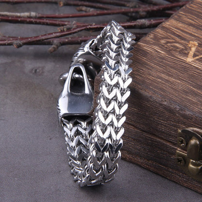 Zilveren Viking Armband "WolfBand"