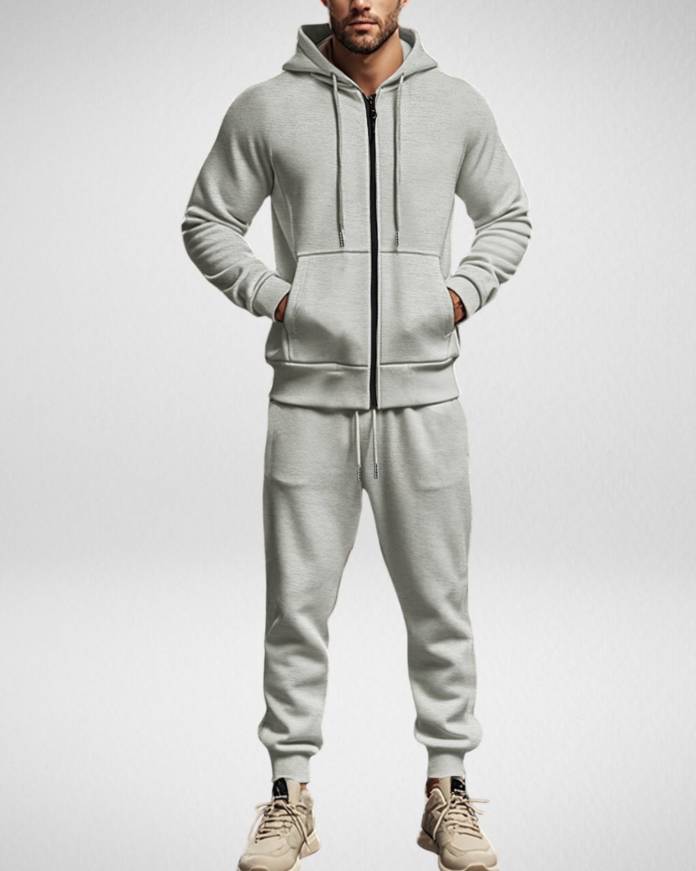 Heren Slim Fit Katoenen Trainingspak – Comfort & Stijl