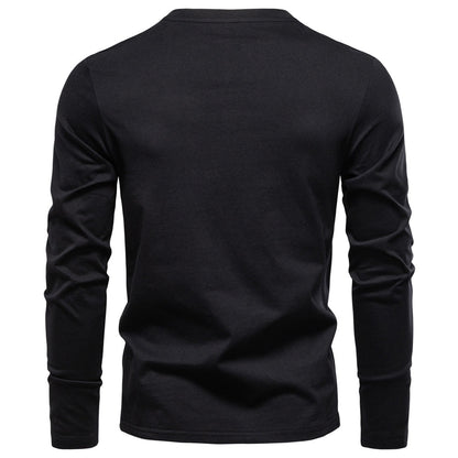 Heren Henley Longsleeve – Slim Fit Katoenen Shirt